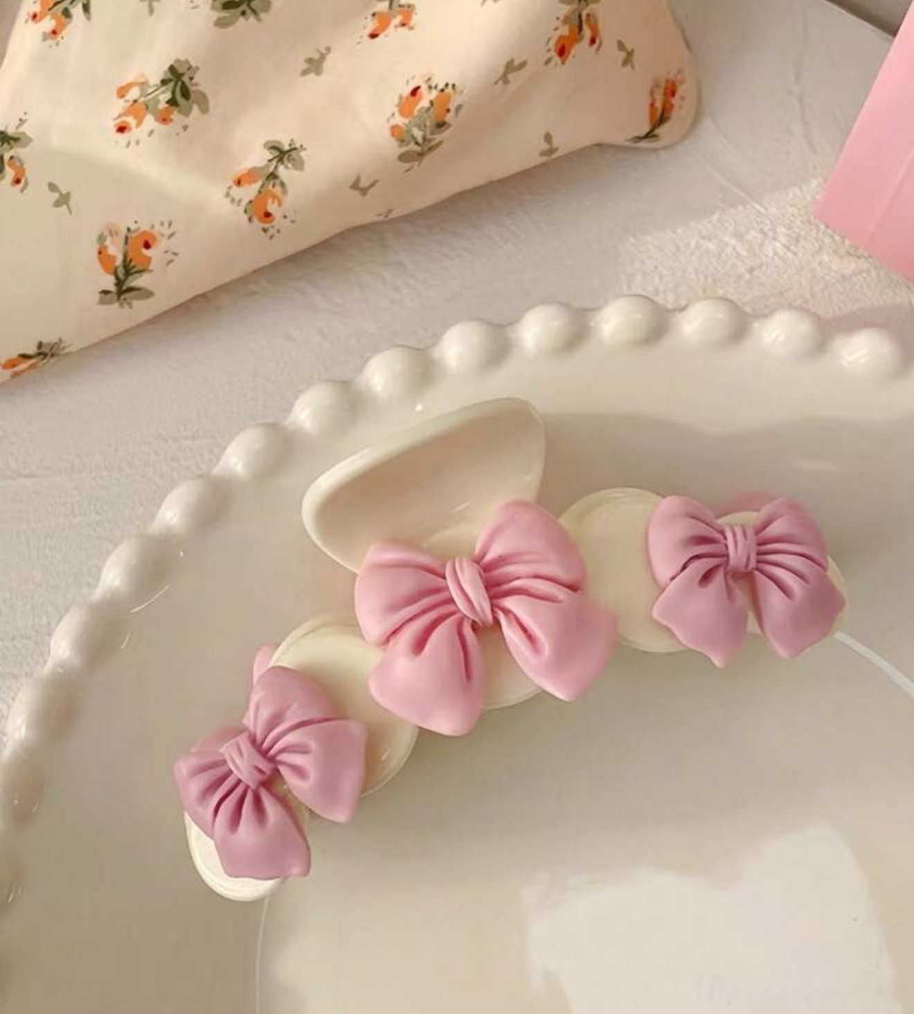 Pink Bow Hair Clip