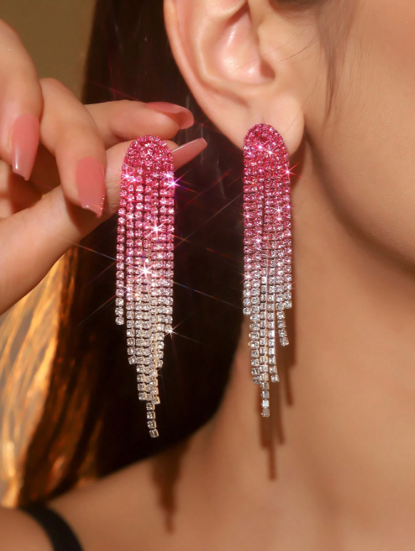 Pink Gradient Glam Earrings