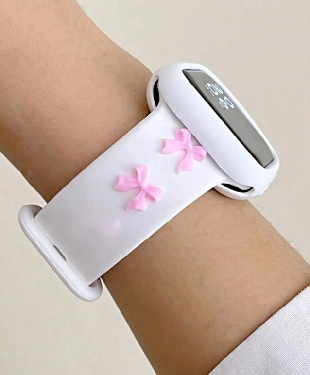 Pink Bow Silicone Apple Watch Band