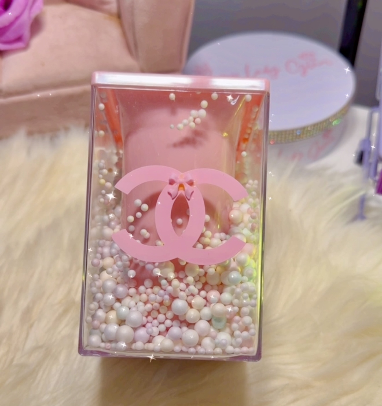 💗 Pink Luxe Chanel-Inspired Brush Holder