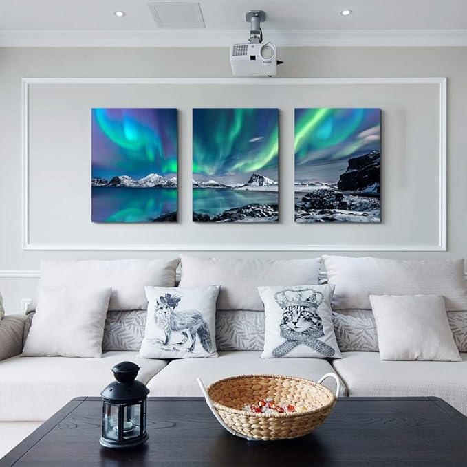 Triptych Northern Lights Wall Art