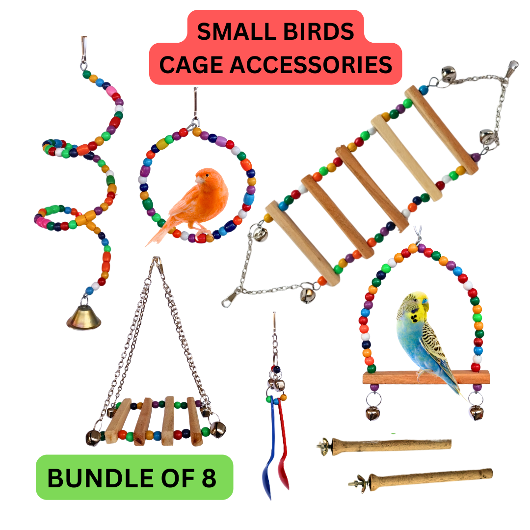 Kolachipets all in one bundle best pack of 8 cage toys for bird