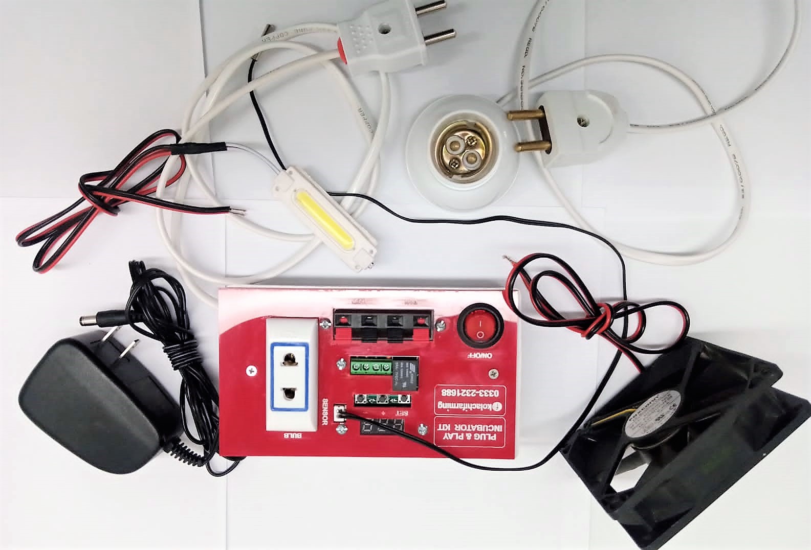 Plug & Play DIY Incubator Brooder Cage Temperature Controller Kit (Up to 100 Eggs Capacity)