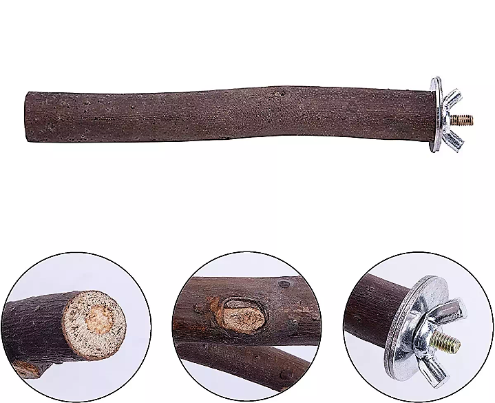 🐦 Pack of 2 Natural Wood Bird Perches | Parrot Cage Accessories | Easy Install | 100% Natural