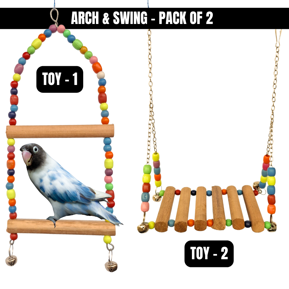 Kolachipets Bird Toys Pack of 2 – Swings & Ladders