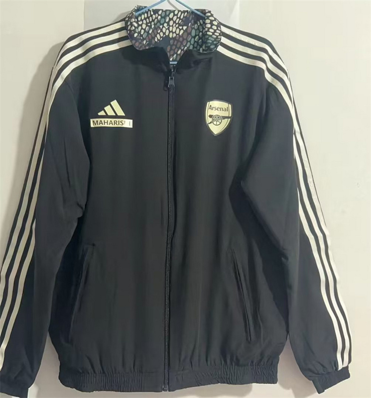 23-24 Arsenal Black and Snake reversible Windbreaker