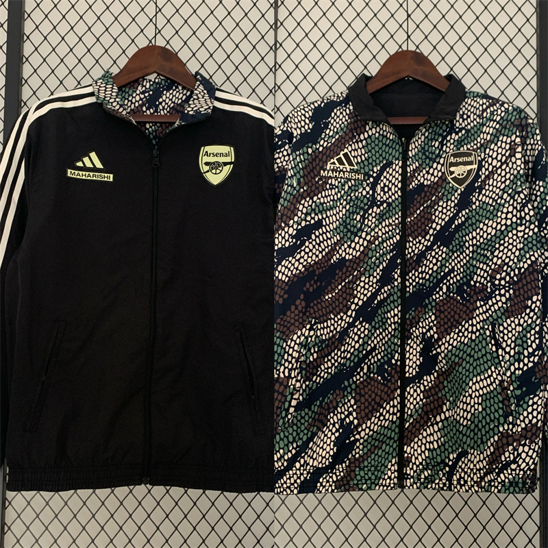 23-24 Arsenal Black and Snake reversible Windbreaker