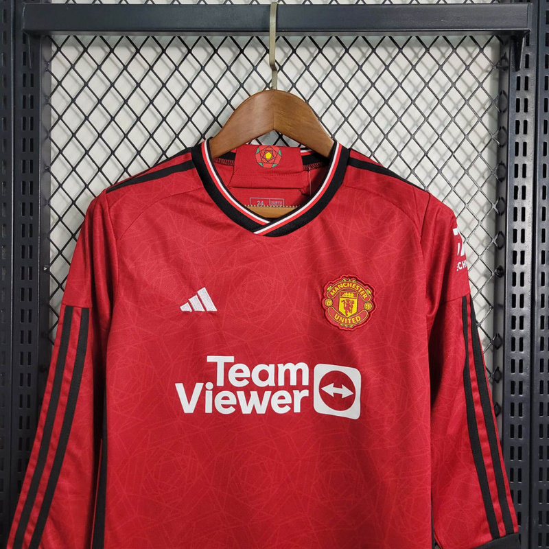 23-24 Man United Home Long Sleeve Size Kids kit