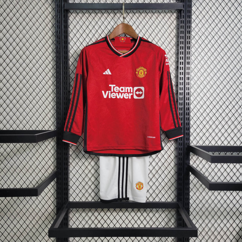 23-24 Man United Home Long Sleeve Size Kids kit