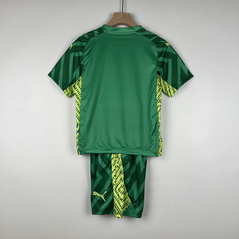 23-24 Man City Green Goalkeeper Kids kit