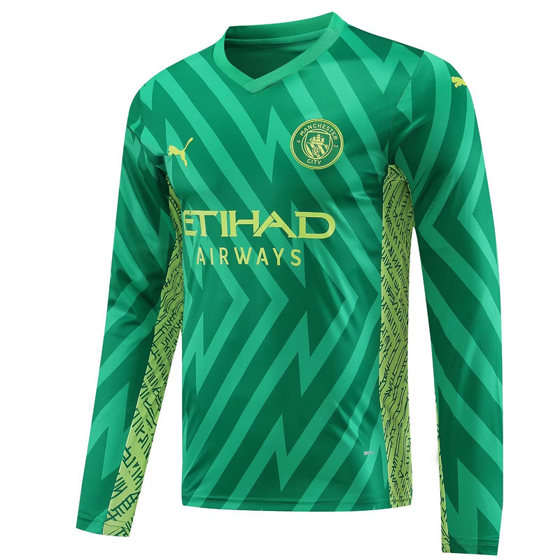23-24 Man City Green goalkeeper long sleeve jersey4