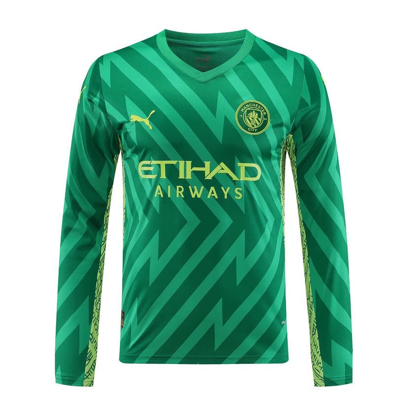 23-24 Man City Green goalkeeper long sleeve jersey4