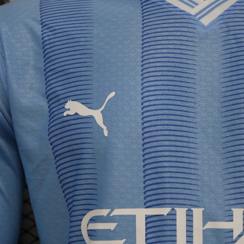 23-24 Man City home long sleeve player version jersey MEN