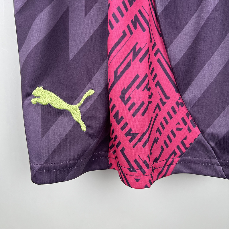 23-24 Man City Purple Goalkeeper kids kit
