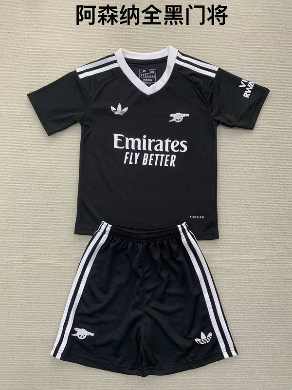 24-25 Arsenal black goalkeeper kids kit and adults uniform