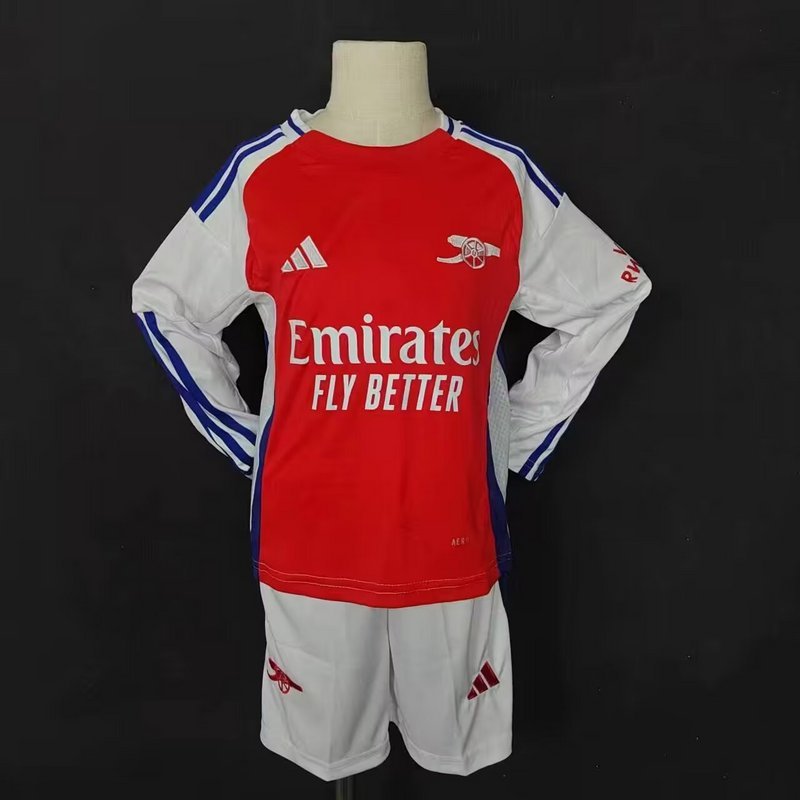 24-25 Arsenal home long sleeve kids kit