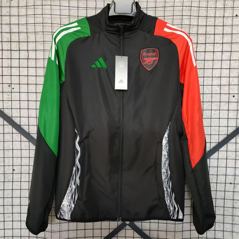 24-25 Arsenal black/red/green windbreaker