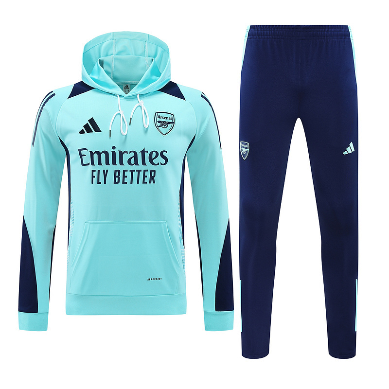 24-25 Arsenal light blue/dark blue hoodie suit