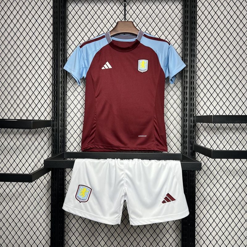 24-25 Aston Villa home kids kit