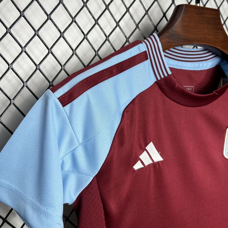 24-25 Aston Villa home kids kit