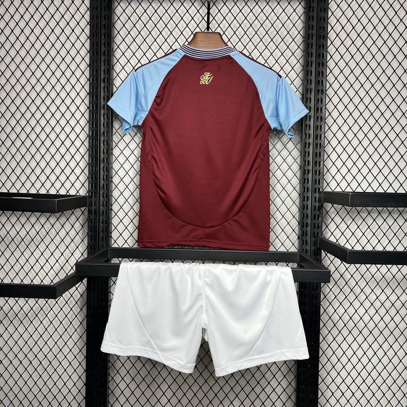 24-25 Aston Villa home kids kit