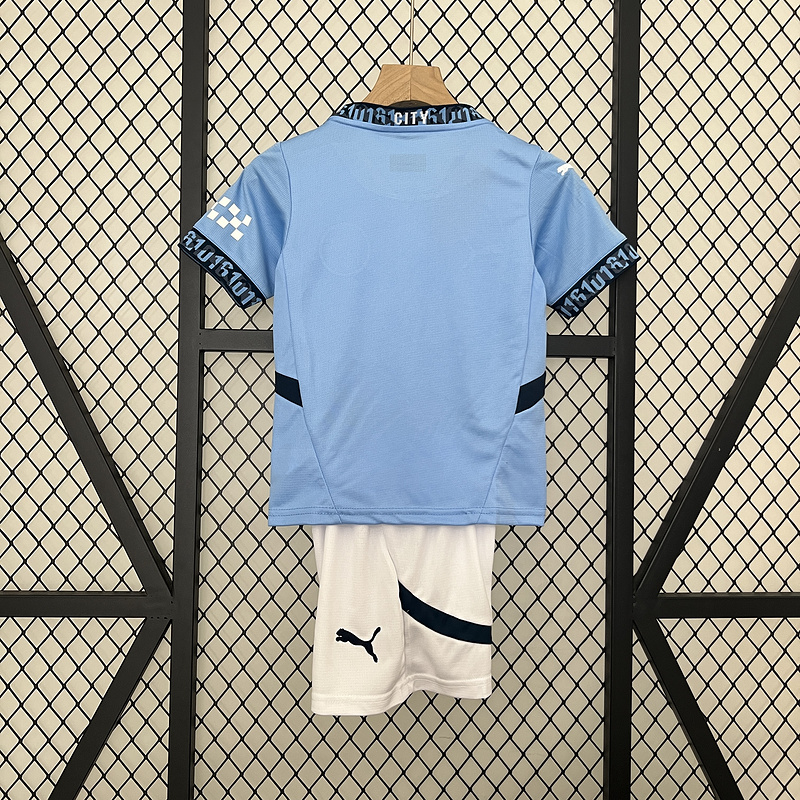 24-25 Man City home kids kit
