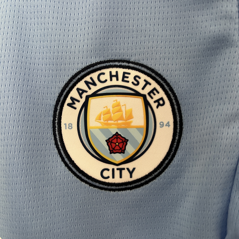 24-25 Man City home kids kit