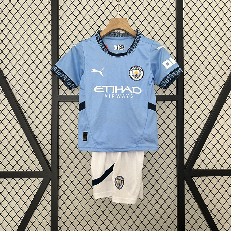 24-25 Man City home kids kit