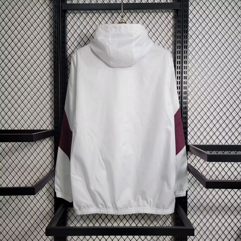 24-25 Man City white and red windbreaker