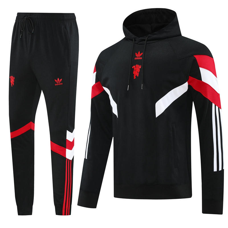 24-25 Man United black hoodie suit2