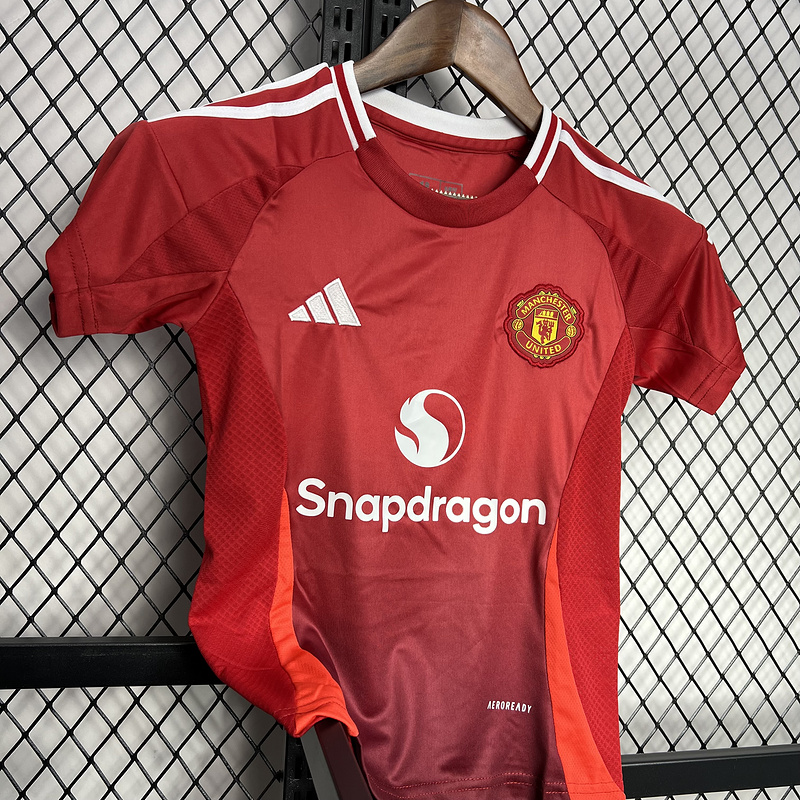 24-25 Man United home kids kit