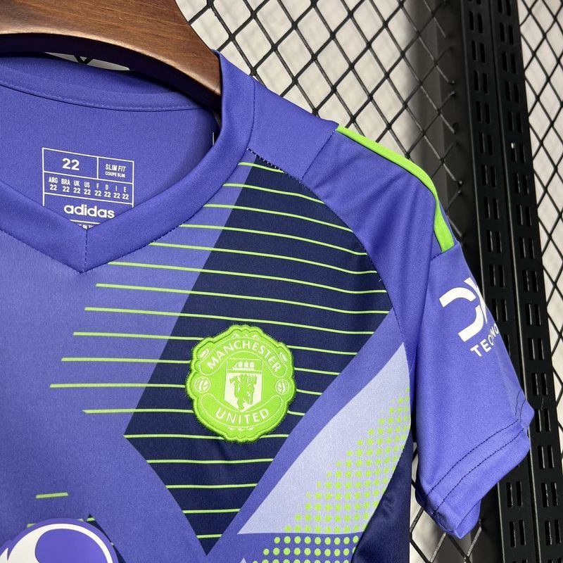 24-25 Man United Purple Goalkeeper kids kit