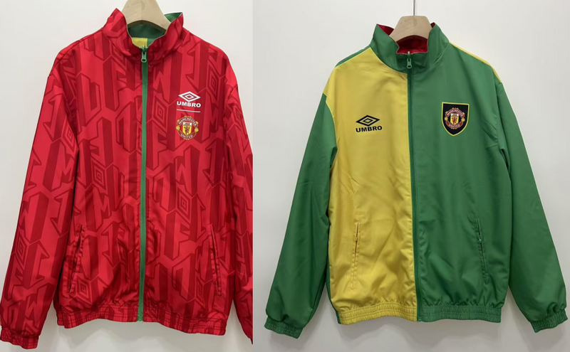 24-25 Man United reversible windbreaker red and yellow/green