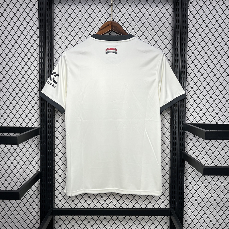 24-25 Man united third away white soccer jersey