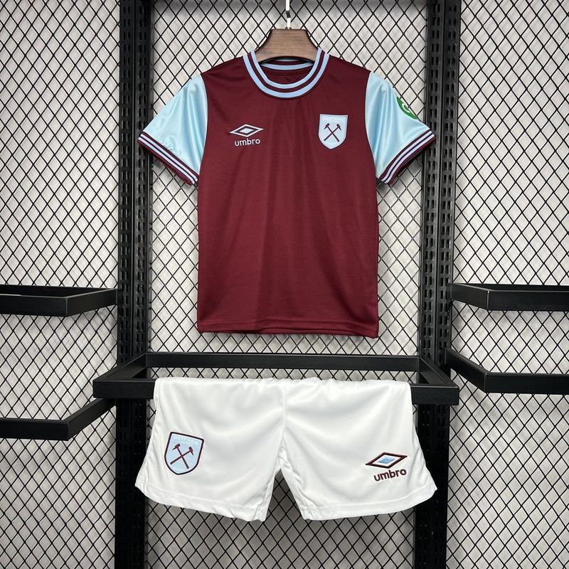 24-25 West Ham home kids kit
