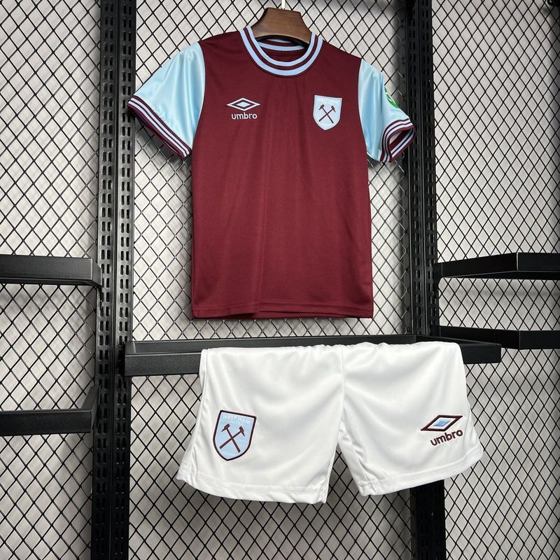 24-25 West Ham home kids kit