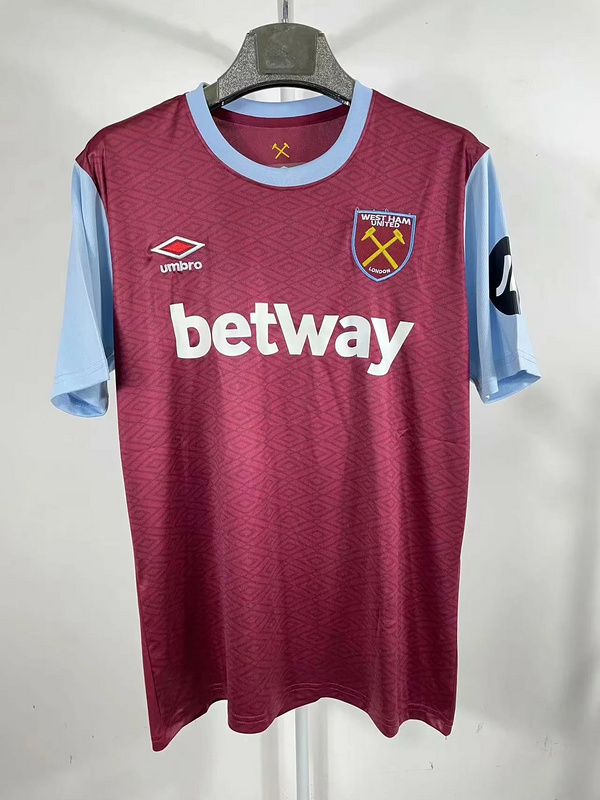 24-25 West Ham home soccer jersey