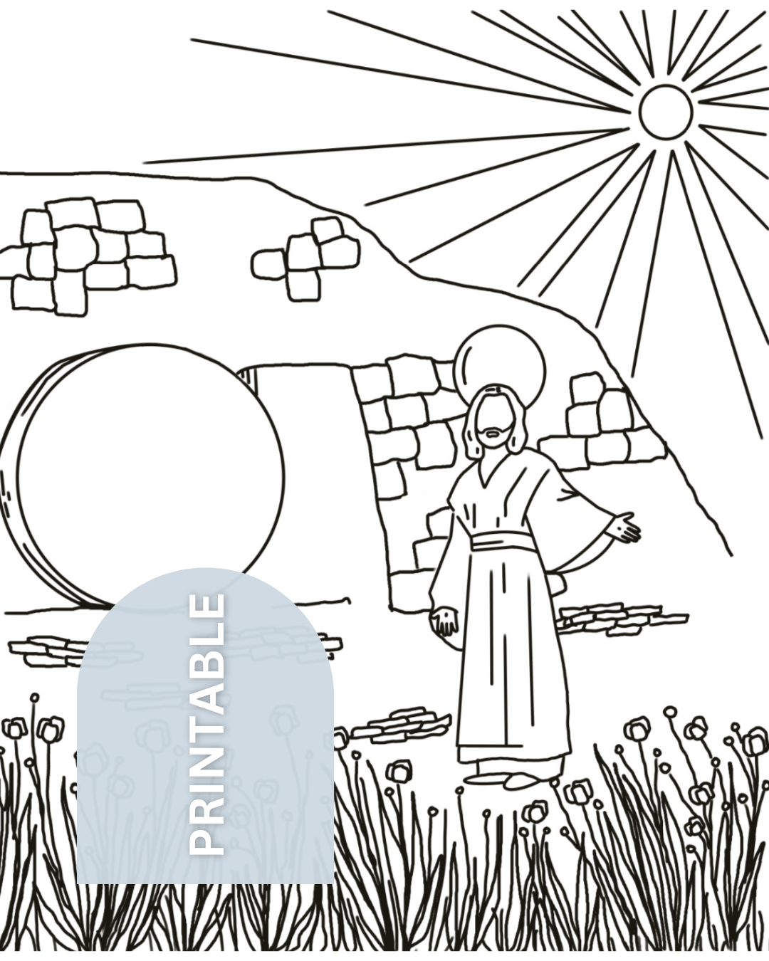 He is Risen Coloring Page