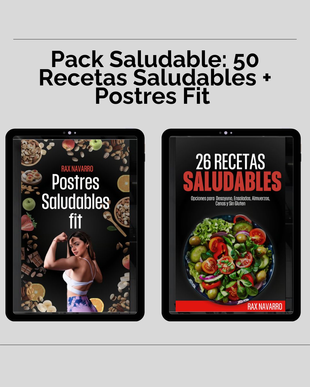 Pack de 50 Recetas Saludables y Postres Fit