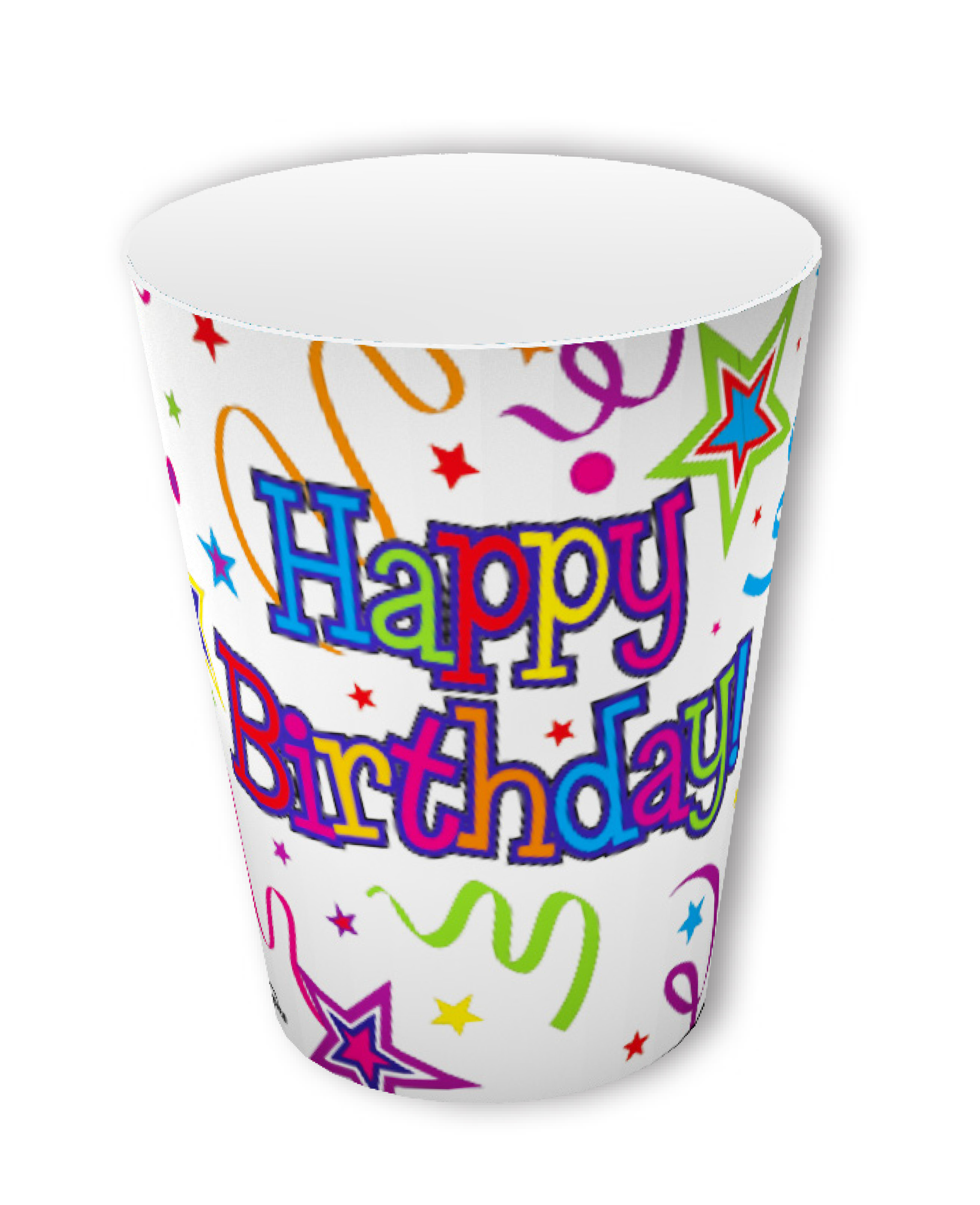 Ribbons and Stars Happy Birthday Cups (8pcs)