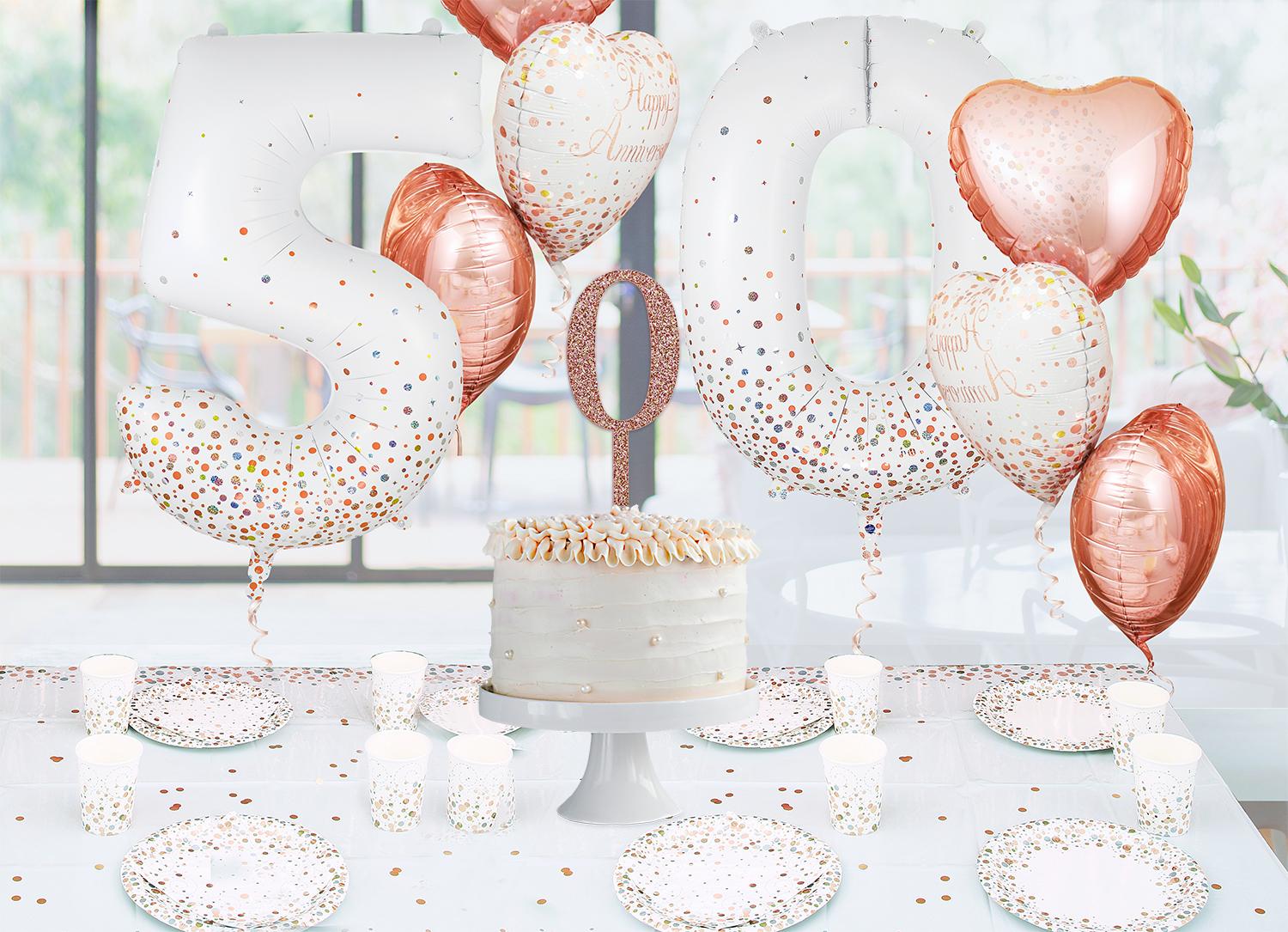 Reusable Acrylic Sparkling Fizz Rose Gold Number 0 Cake Topper