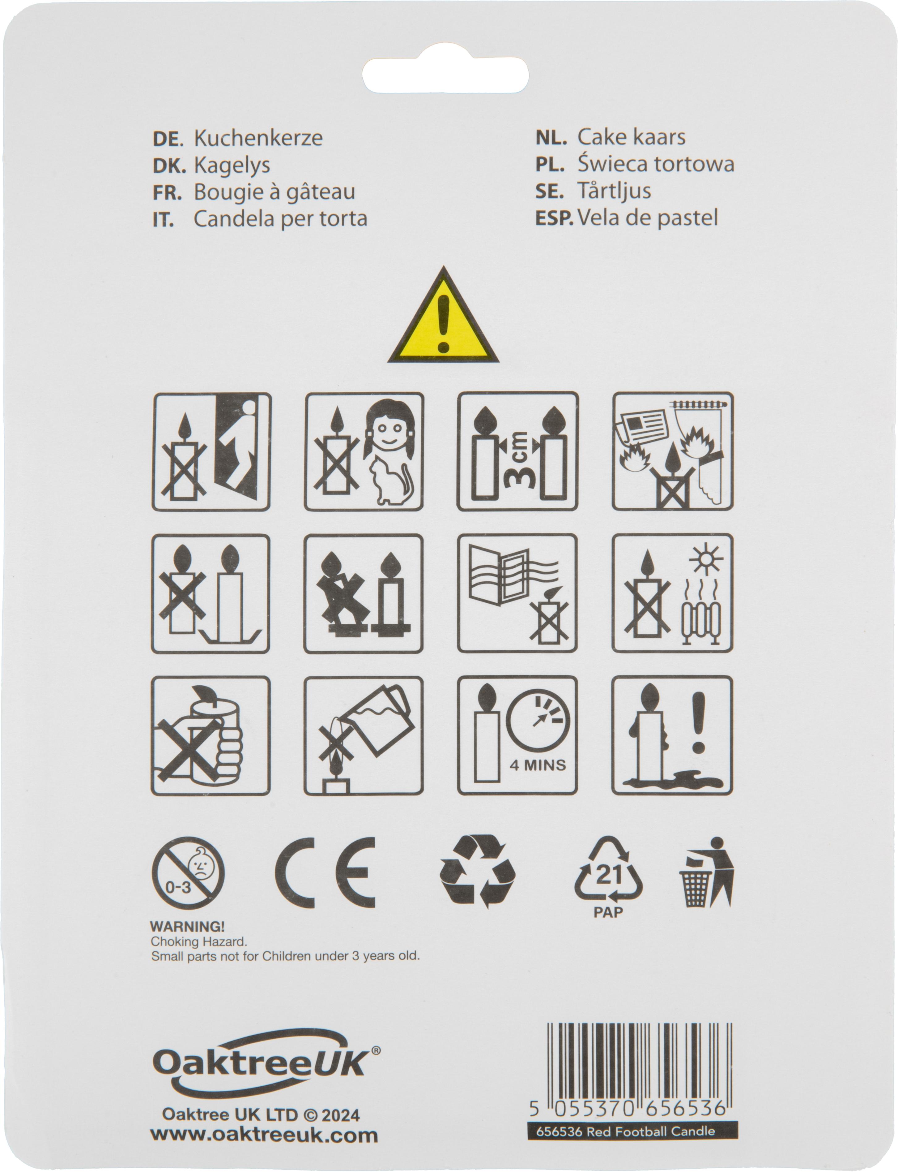 8cm Red Football shirt Birthday Candles