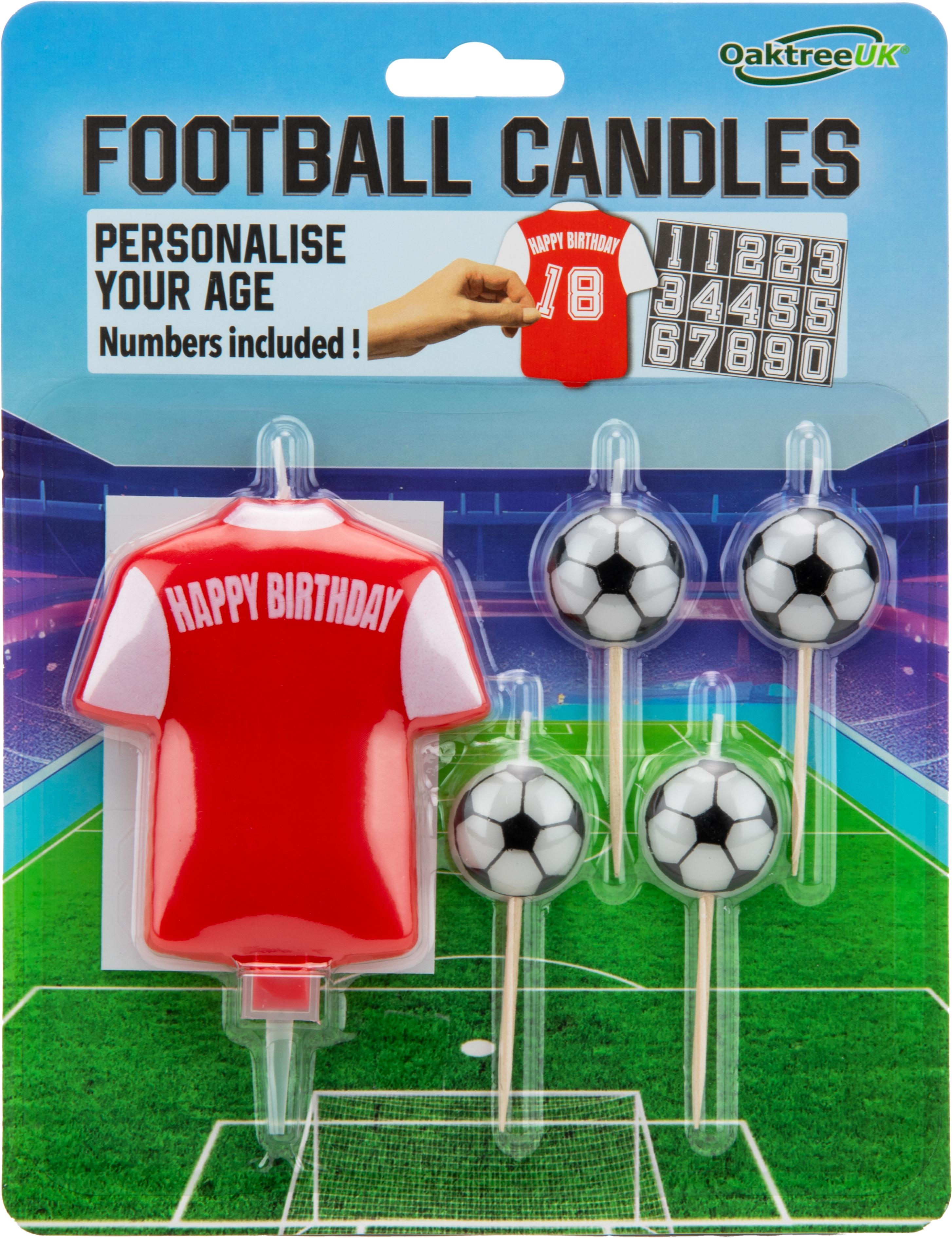 8cm Red & White Football Shirt Candles