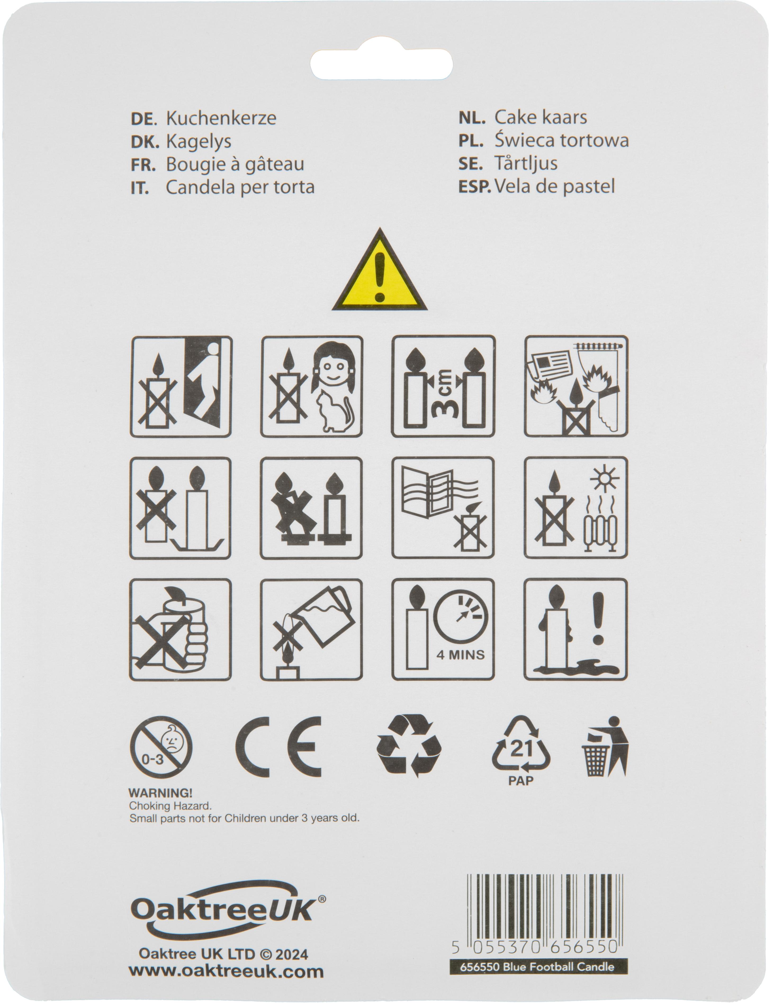 8cm Blue Shirt Football Candles