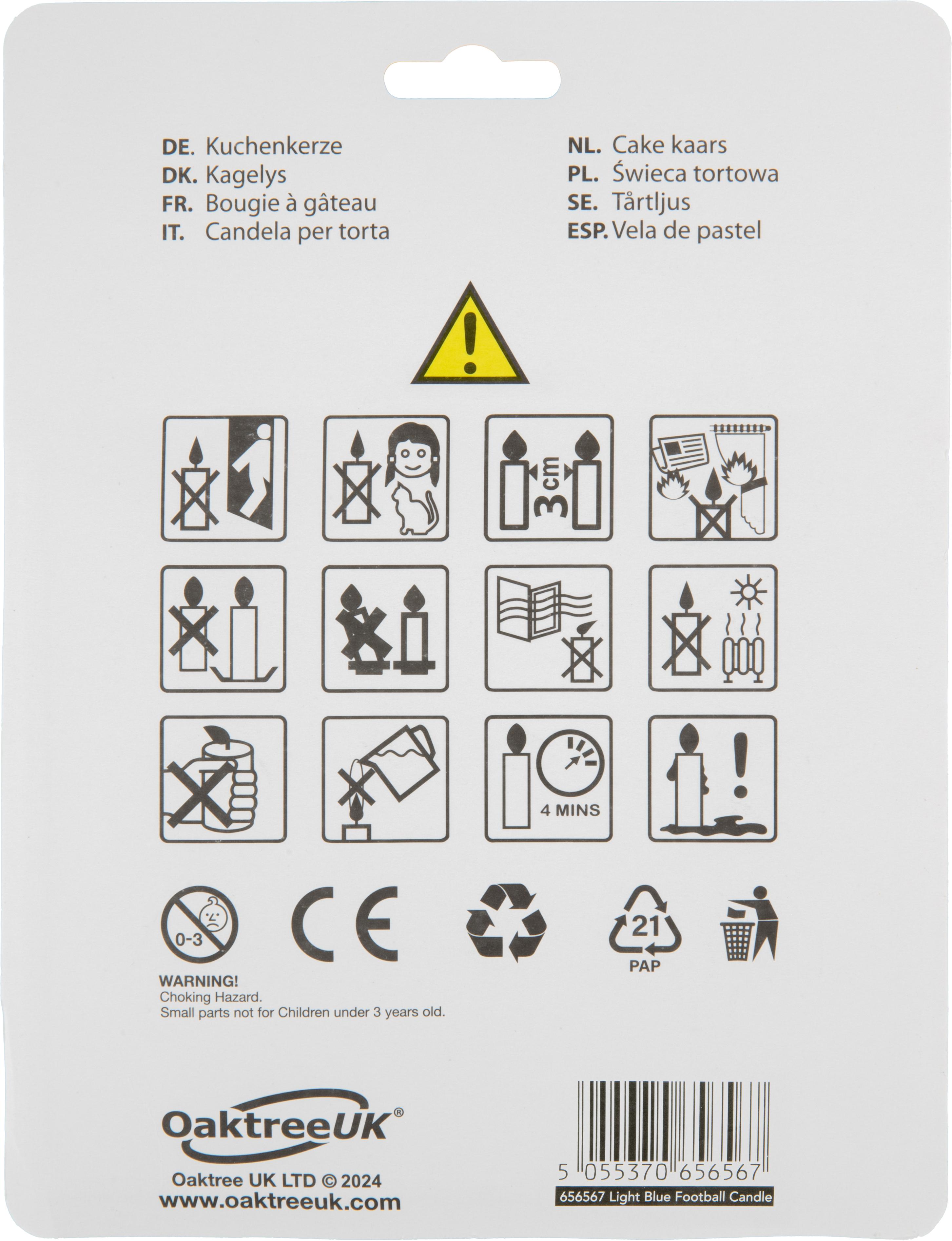 8cm Light Blue Football Shirt Candles