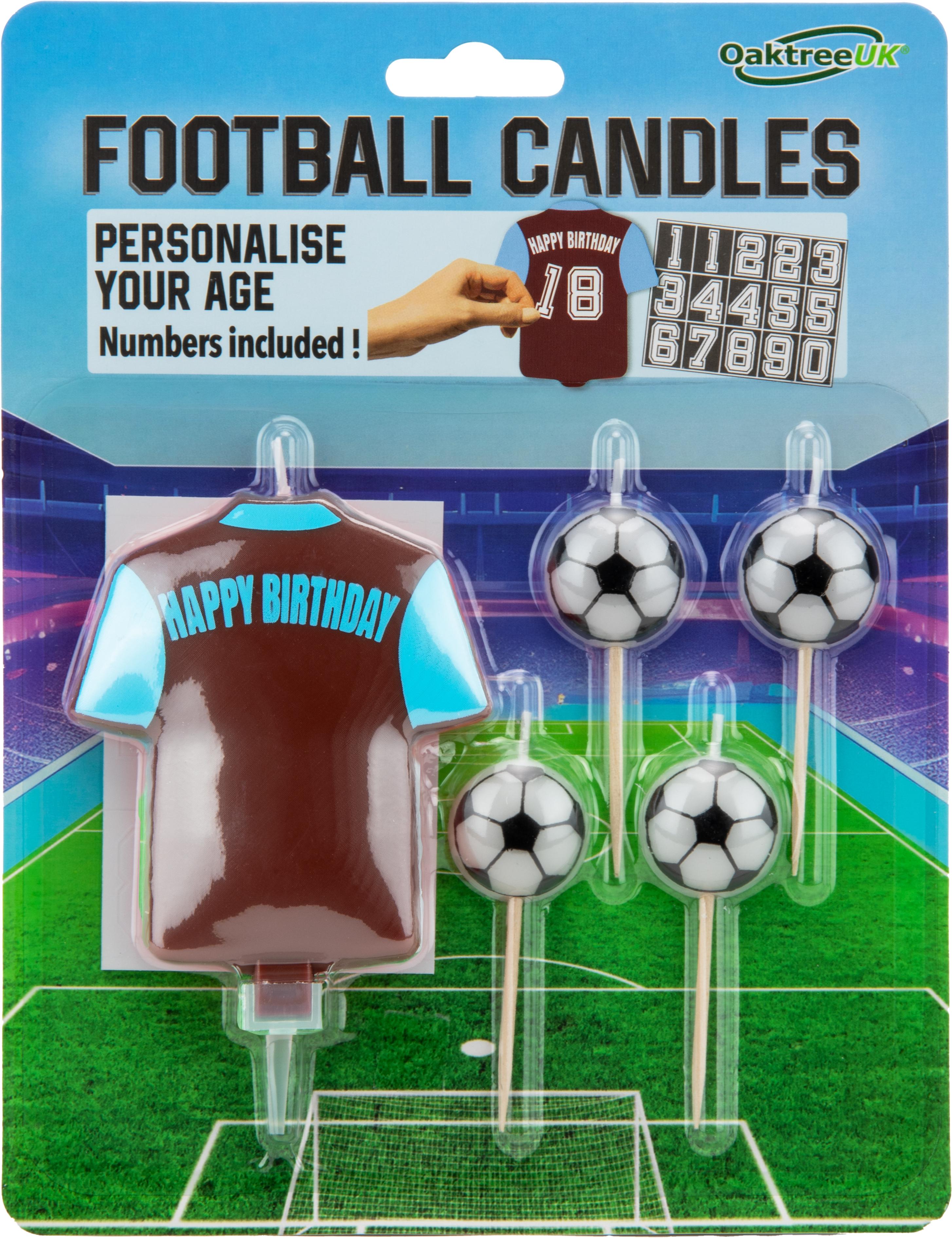 8cm Football Shirt Candles in Claret/Blue