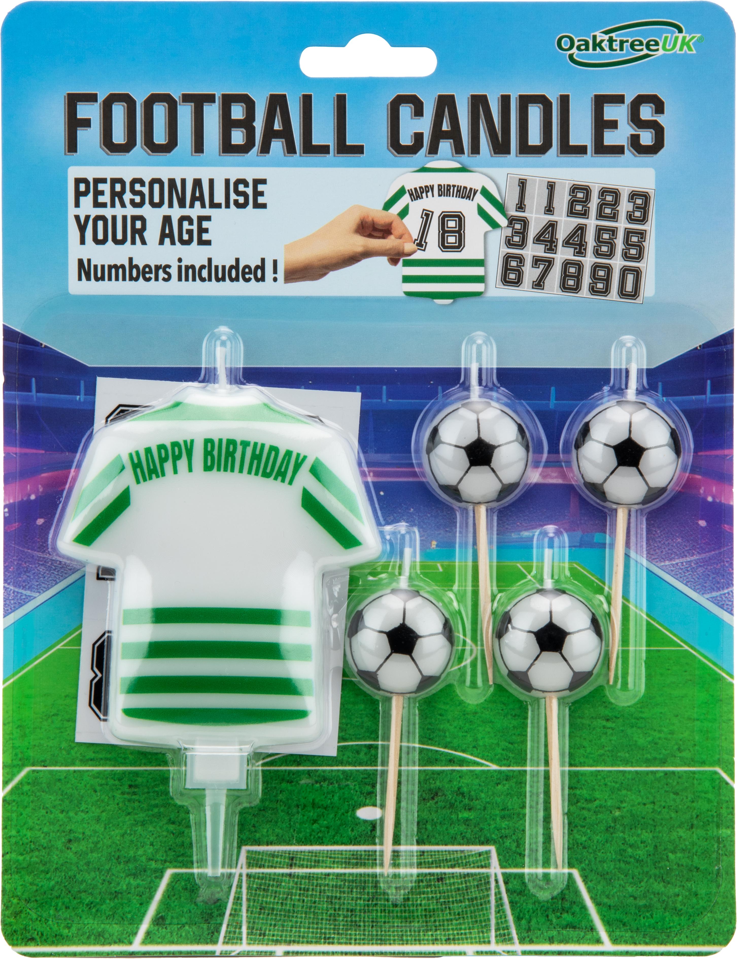 8cm Green and White Stripe Football Shirt Candles