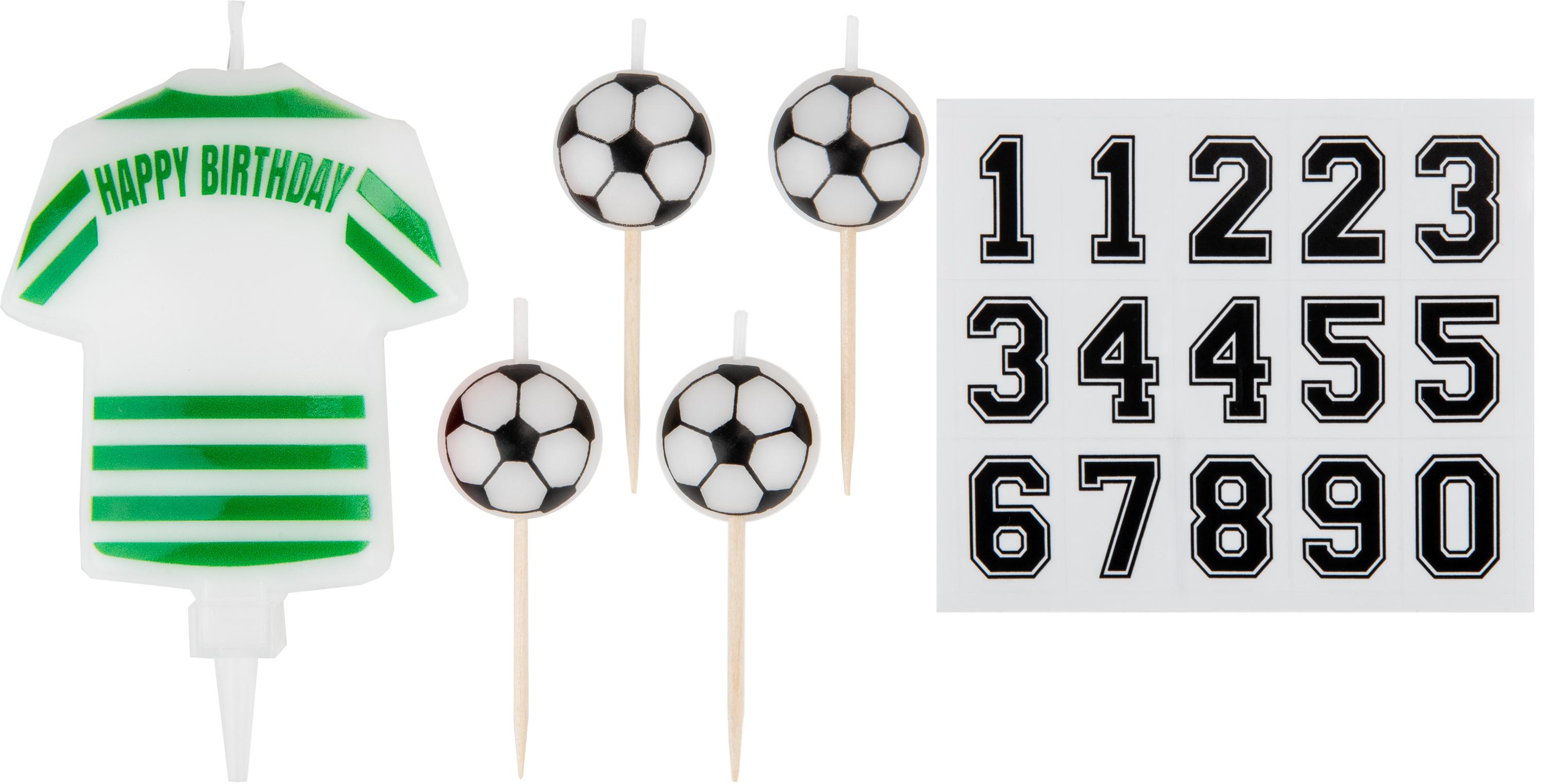 8cm Green and White Stripe Football Shirt Candles
