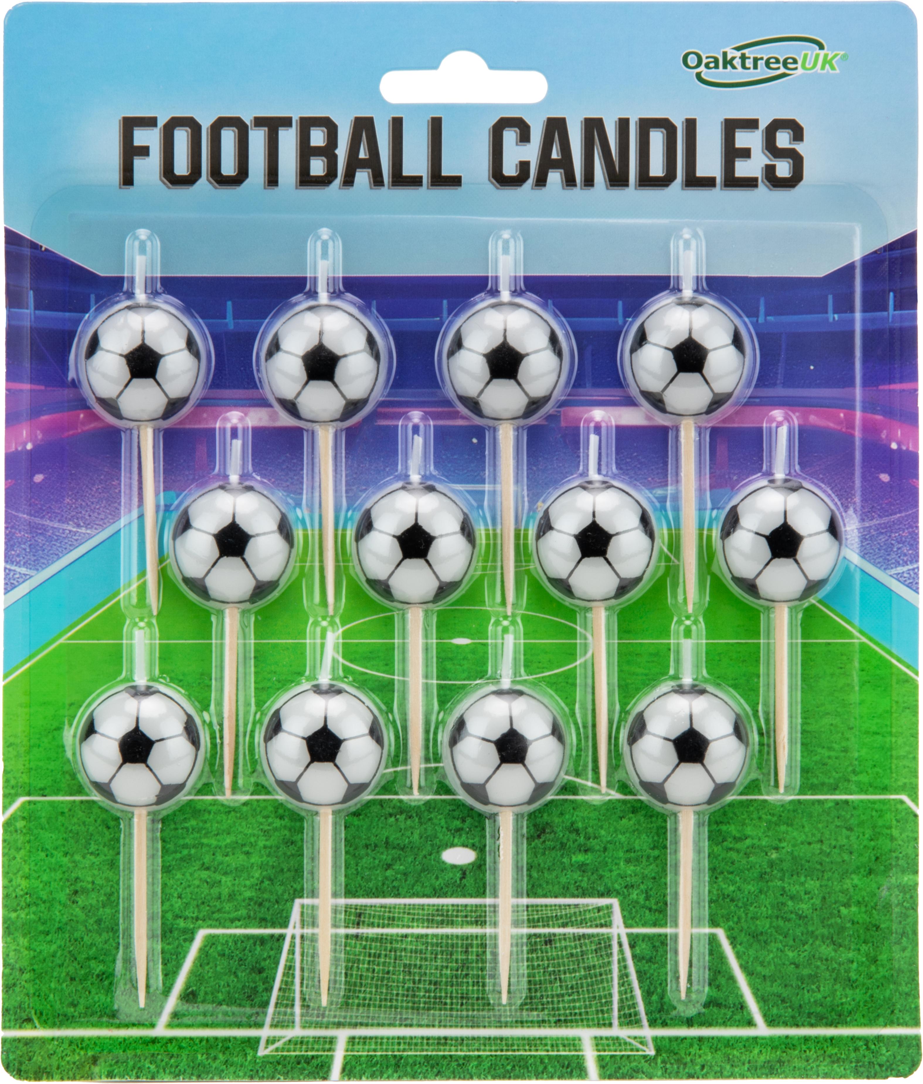 Half Football Candles with Wooden Pick x 12
