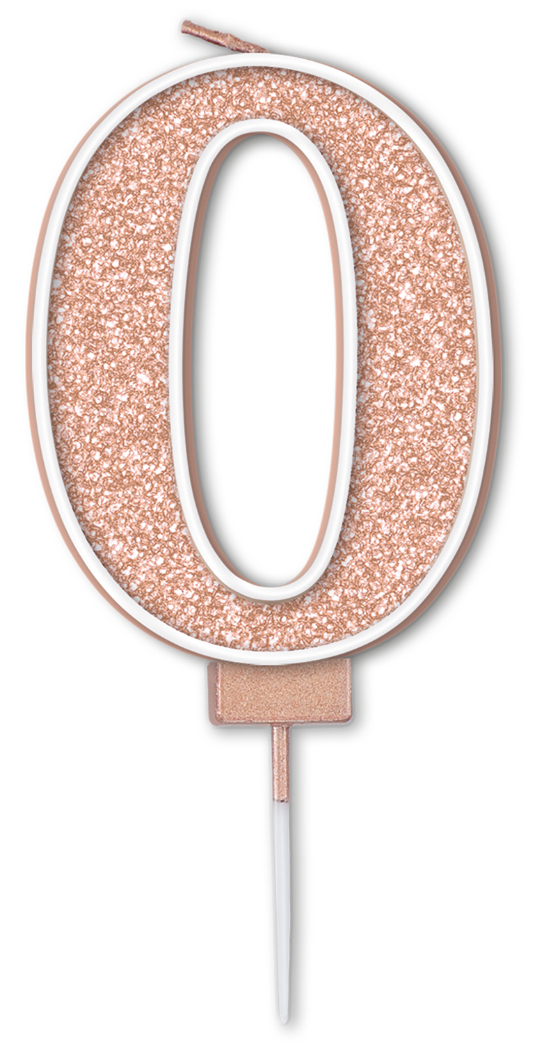 Sparkling Fizz Rose Gold Number Candle